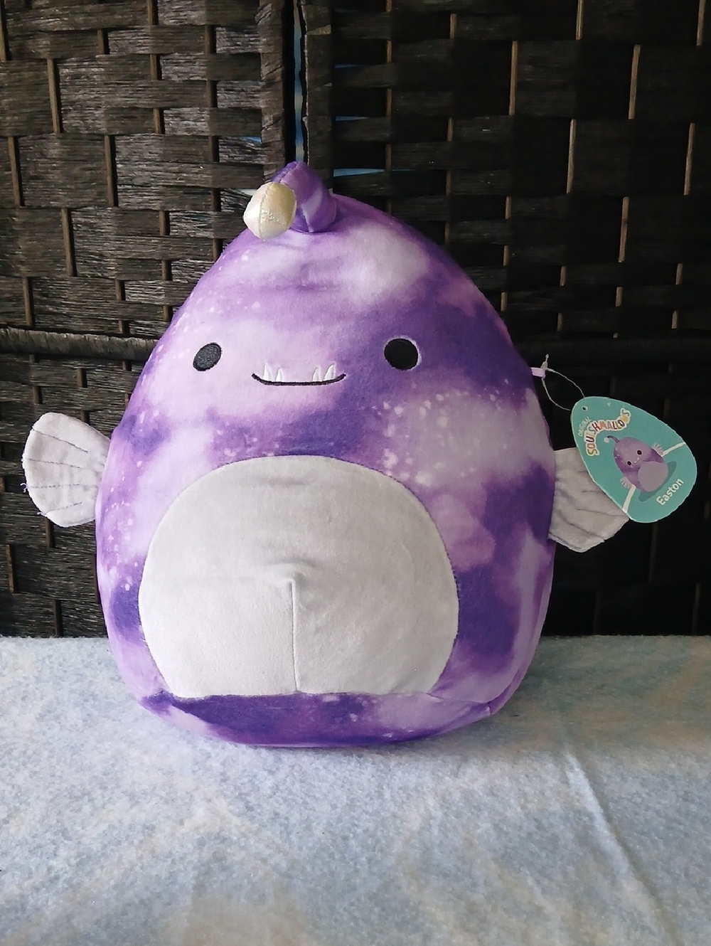 NWT Squishmallows Easton Purple AnglerFish 12" Soft Plush
